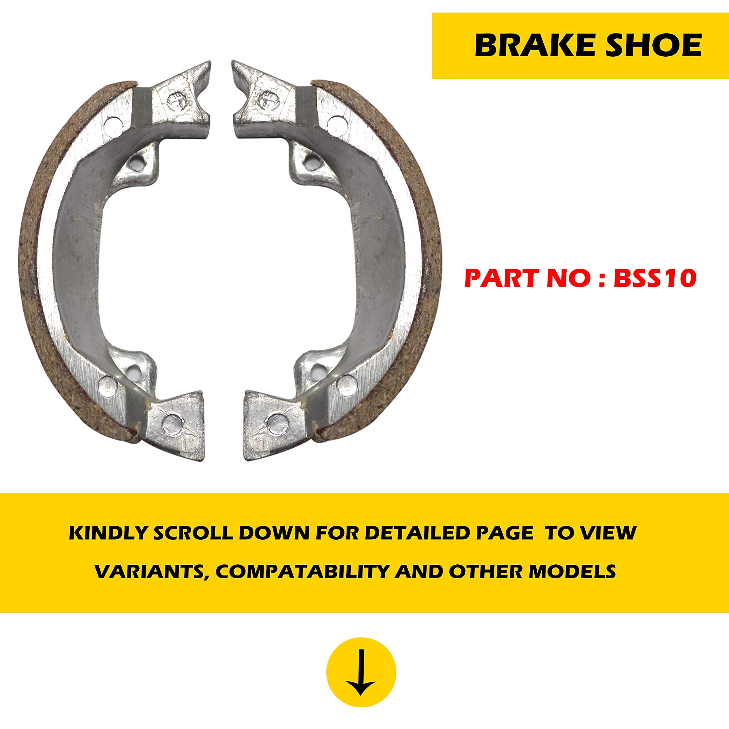 NIKAVI BSS10 Brake Shoe Set Compatible for XL Super - Front